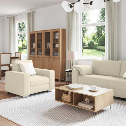 Divano 3 pcs Beige 219 x 80 x 82 cm Tessuto misto lino | homemem39