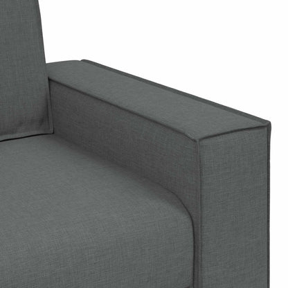 Divano 3 pz Grigio scuro Tessuto misto lino