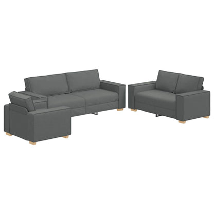 Set di divani con cuscino 3 pcs Grigio 220 x 78 x 84 cm Tessuto