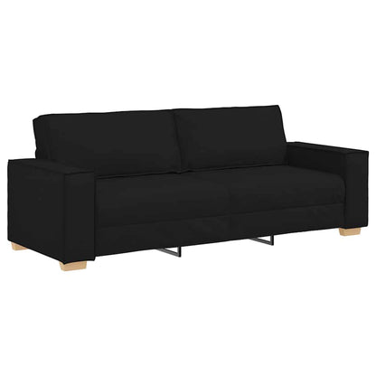 Set di divani con cuscino 3 pcs Nero 220 x 78 x 84 cm Tessuto