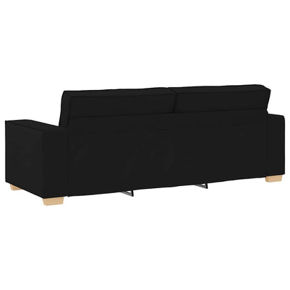 Set di divani con cuscino 3 pcs Nero 220 x 78 x 84 cm Tessuto