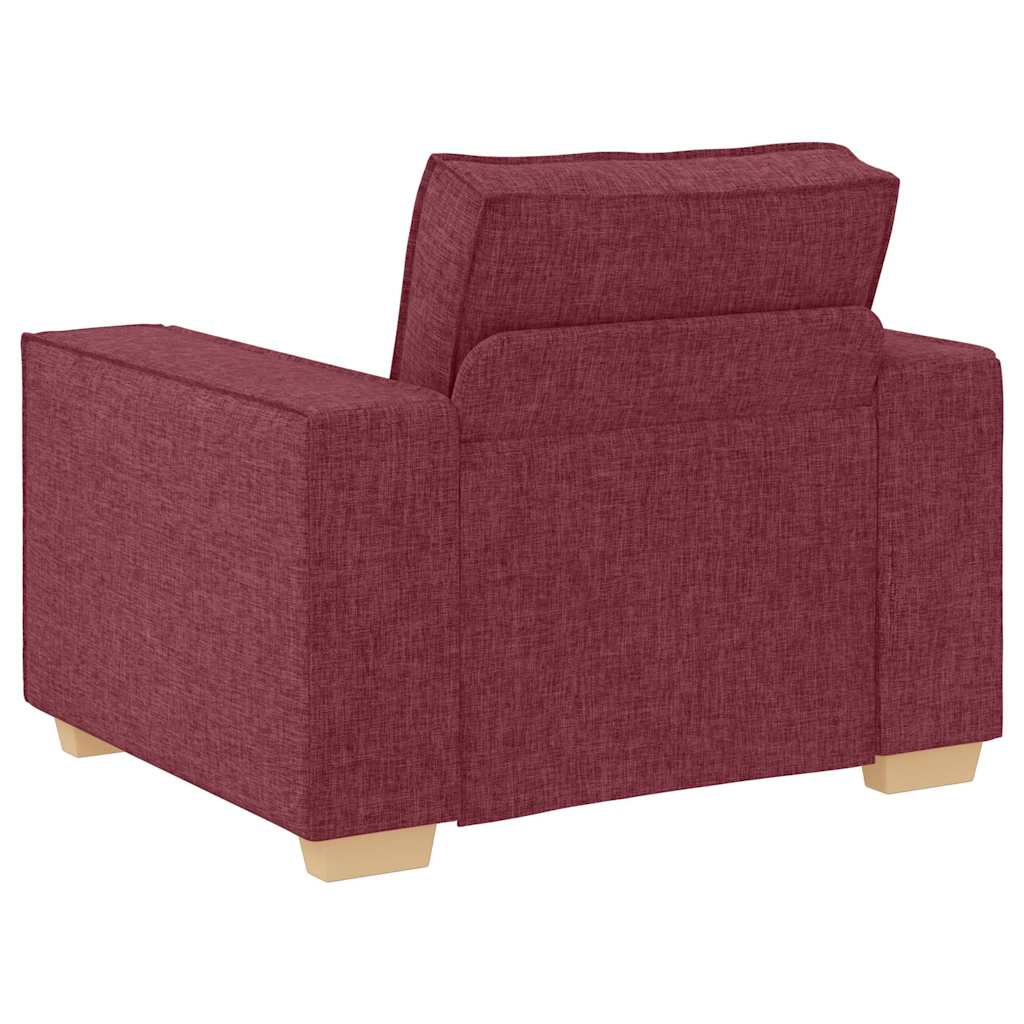 Divano 3 pcs Rosso Vino 220 x 80 x 84 cm Tessuto misto lino | homemem39
