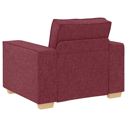 Divano 3 pcs Rosso Vino 220 x 80 x 84 cm Tessuto misto lino | homemem39