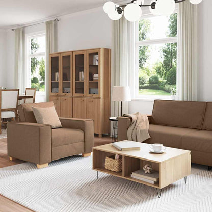Set di divani 3 pcs Marrone 220 x 78 x 84 cm Tessuto