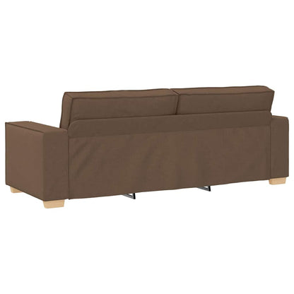 Divano 3 pcs Marrone 220 x 80 x 84 cm Tessuto misto lino | homemem39