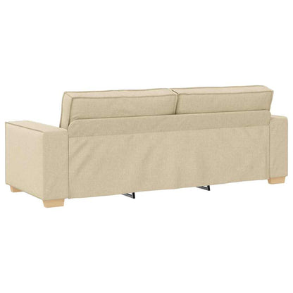 Set di divani con cuscino 3 pcs Crema 220 x 78 x 84 cm Tessuto