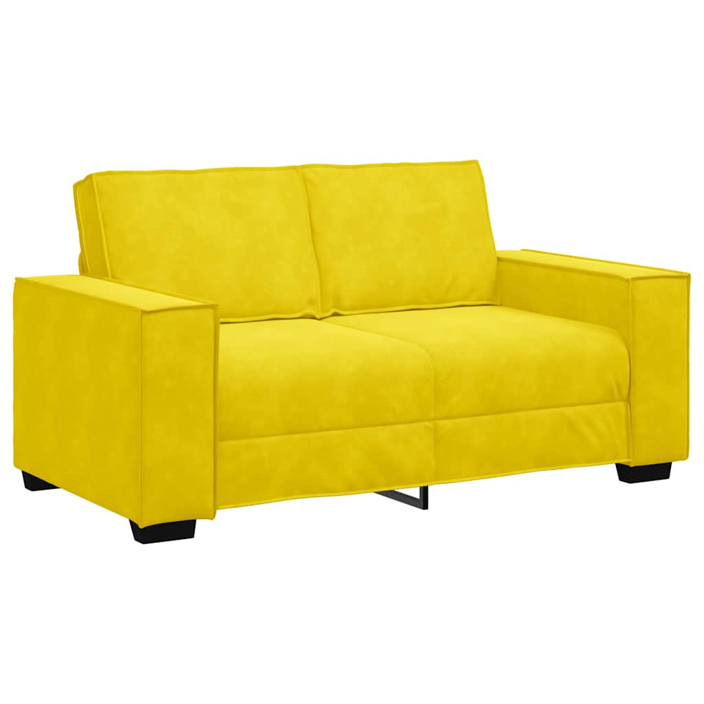 Set di Divani 3 pz con Cuscini giallo in Velluto - homemem39