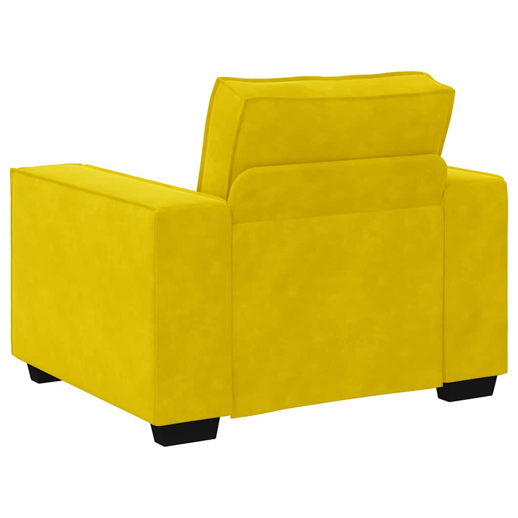 Set di Divani 3 pz con Cuscini giallo in Velluto