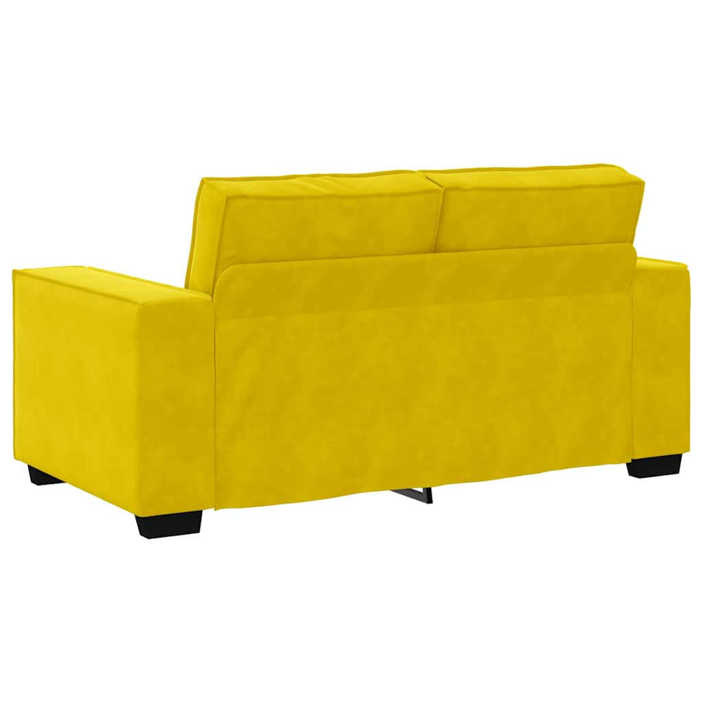 Set di Divani 3 pz con Cuscini giallo in Velluto