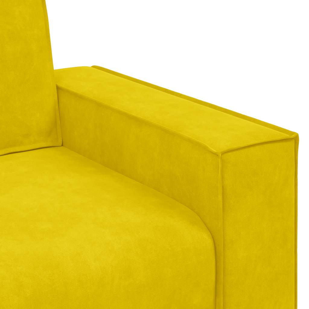 Set di Divani 3 pz con Cuscini giallo in Velluto - homemem39