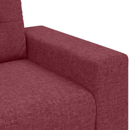 Divano 3 pcs Rosso Vento 221 x 80 x 80 cm Tessuto misto lino | homemem39