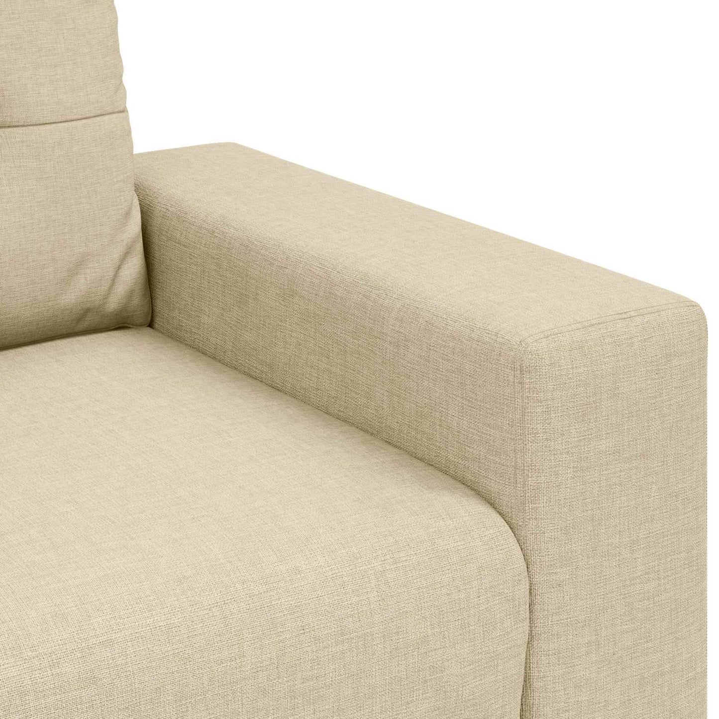 Divano 3 pcs Crema 221 x 80 x 80 cm Tessuto misto lino | homemem39