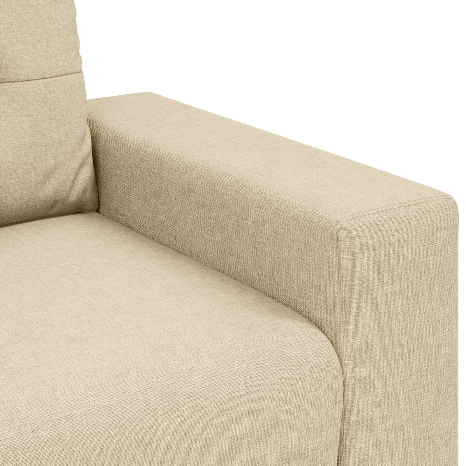 Divano 3 pcs Crema 221 x 80 x 80 cm Tessuto misto lino | homemem39