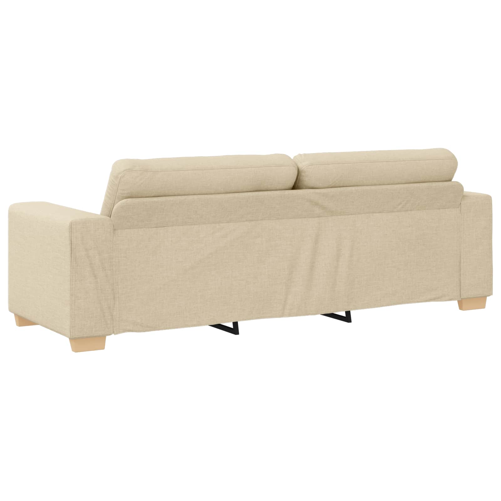 Divano 3 pcs Crema 221 x 80 x 80 cm Tessuto misto lino | homemem39