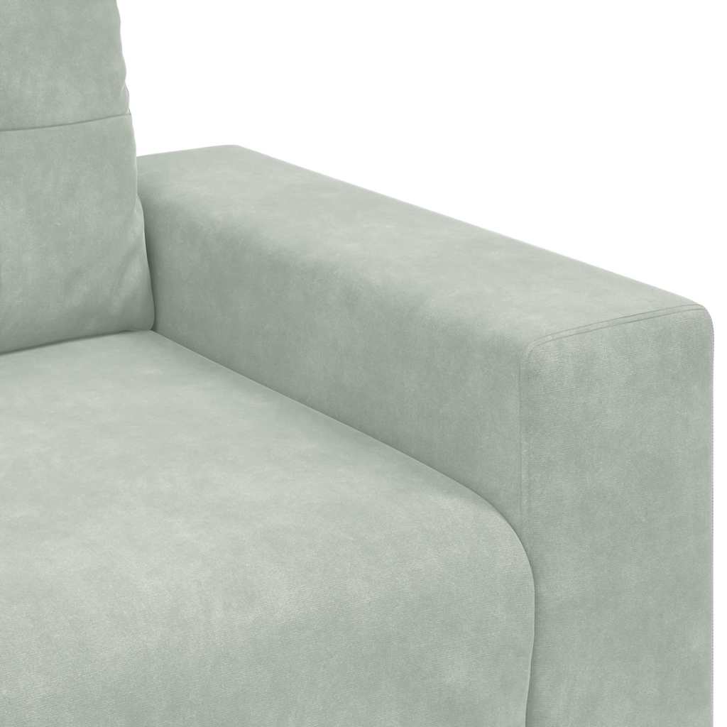 Set di divani 3 pz Grigio chiaro Velluto