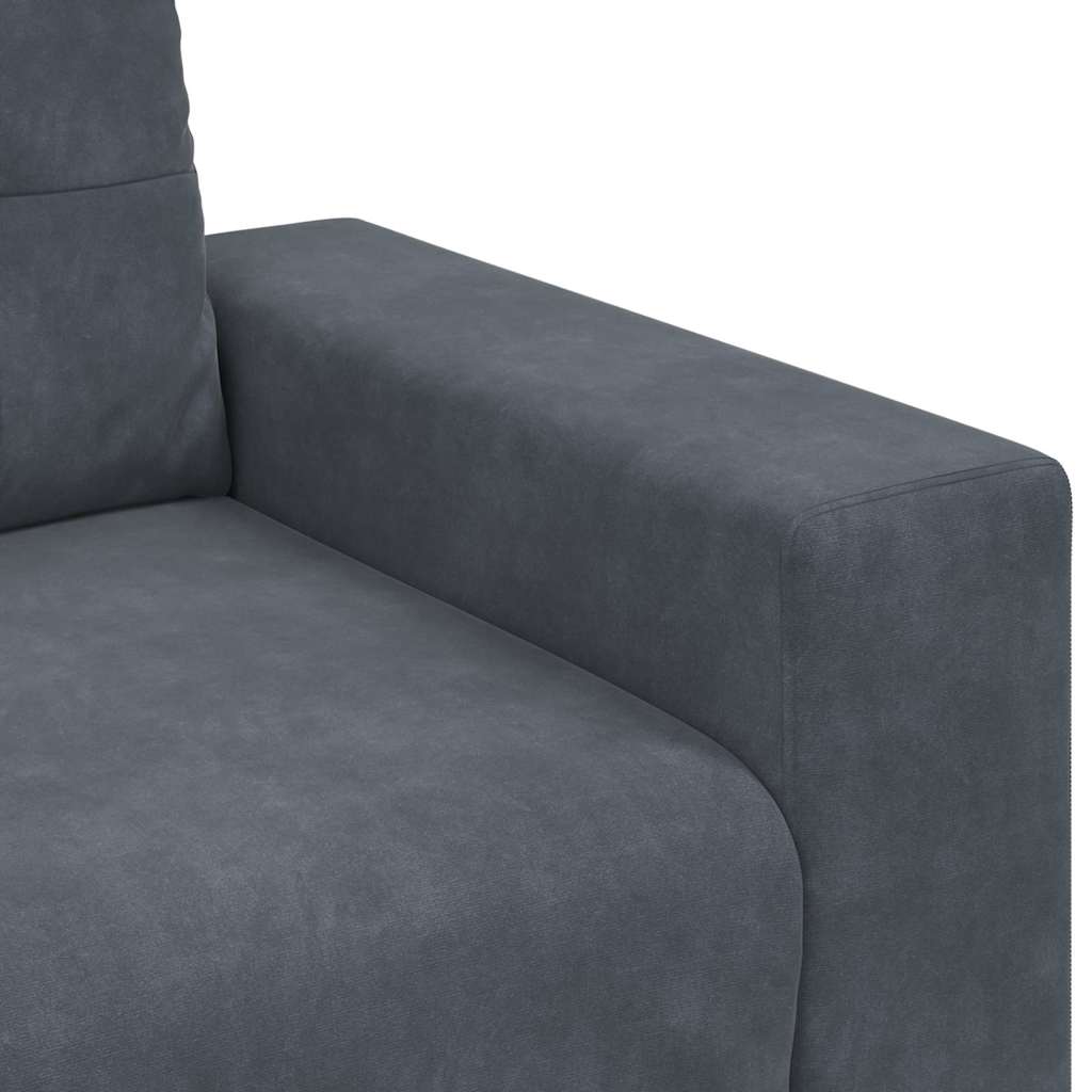 Set di divani 3 pcs Grigio scuro 221 x 80 x 80 cm Velluto | homemem39