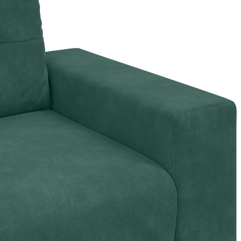 Set di divani 3 pcs Verde Scuro 221 x 80 x 80 cm Velluto | homemem39