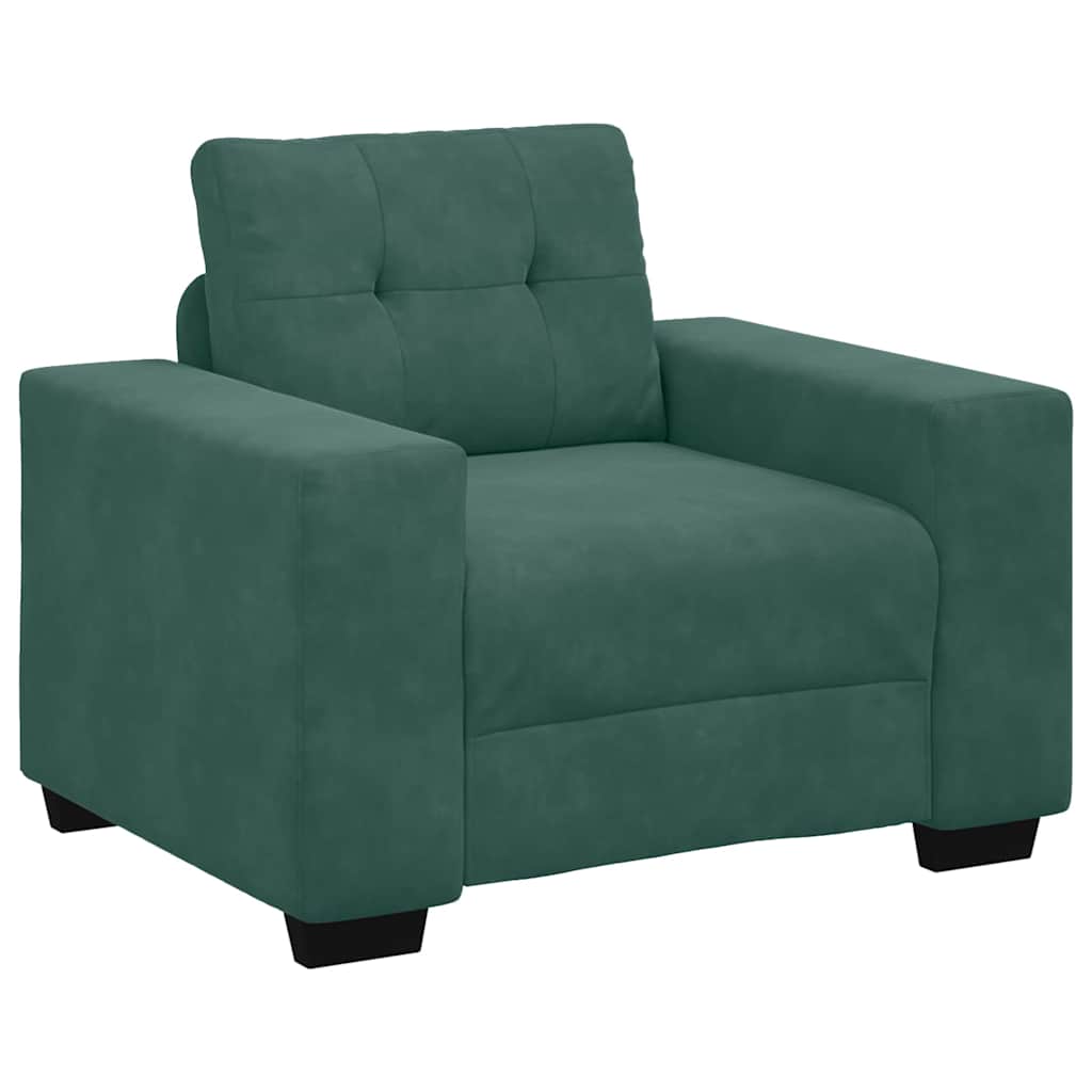 Set di divani 3 pcs Verde Scuro 221 x 80 x 80 cm Velluto | homemem39