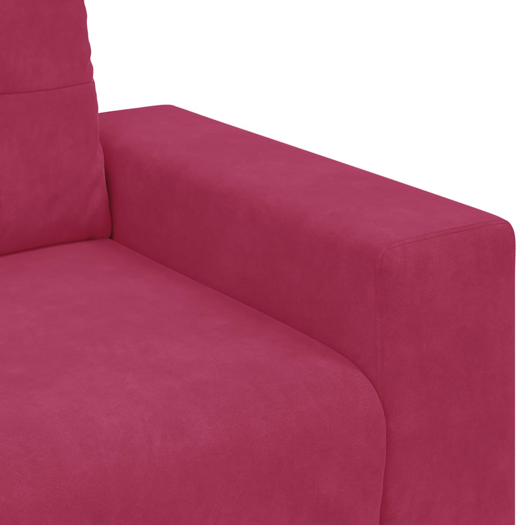 Set di divani 3 pz Rosso Vento Velluto