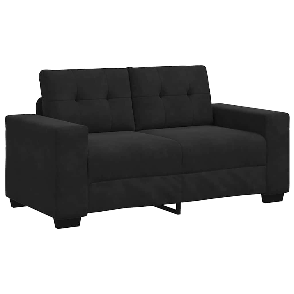 Set di divani con cuscino 3 pcs Nero 221 x 78 x 80 cm Velluto
