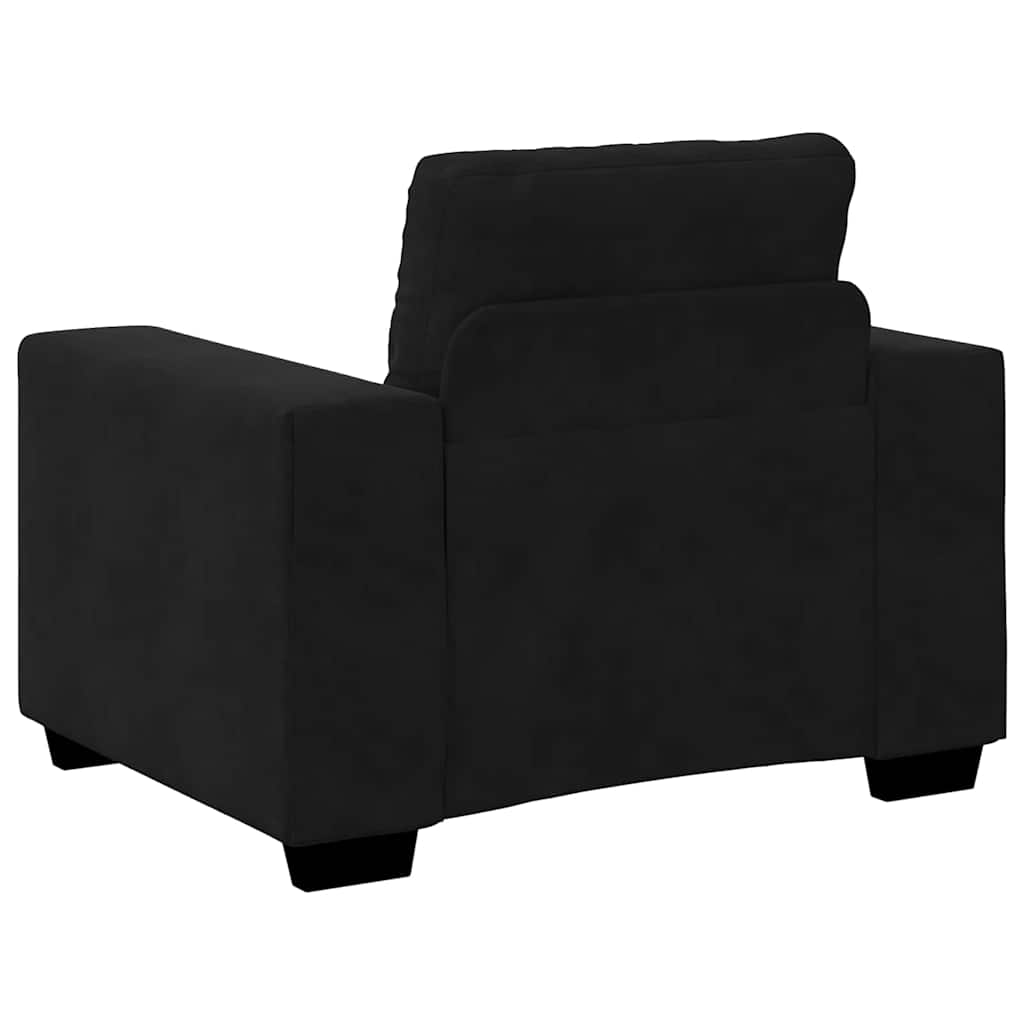 Set di divani con cuscino 3 pcs Nero 221 x 78 x 80 cm Velluto