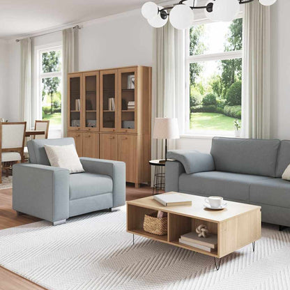 Set di divani con cuscino 3 pcs Grigio 219 x 77 x 82 cm Tessuto