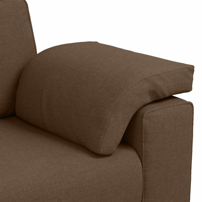 Divano 3 pcs Marrone 219 x 80 x 82 cm Tessuto misto lino | homemem39