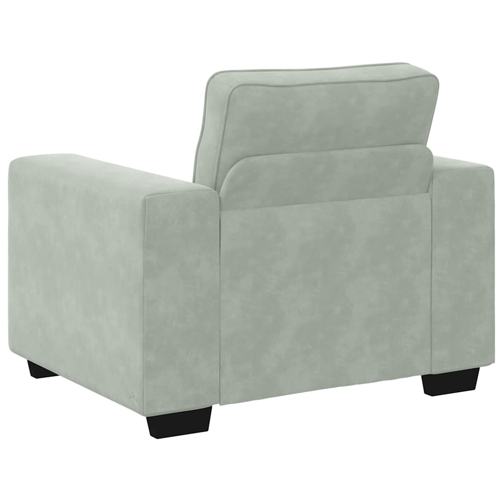 Set di Divani 3 pz con Cuscini Grigio Chiaro in Velluto - homemem39