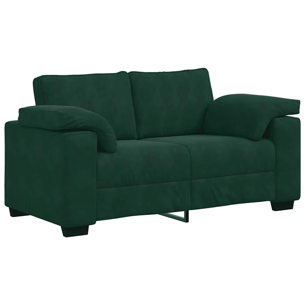 Set di Divani 3 pz con Cuscini Verde scuro in Velluto | homemem39