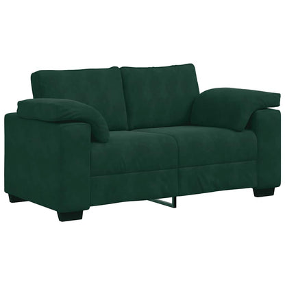 Set di Divani 3 pz con Cuscini Verde scuro in Velluto | homemem39