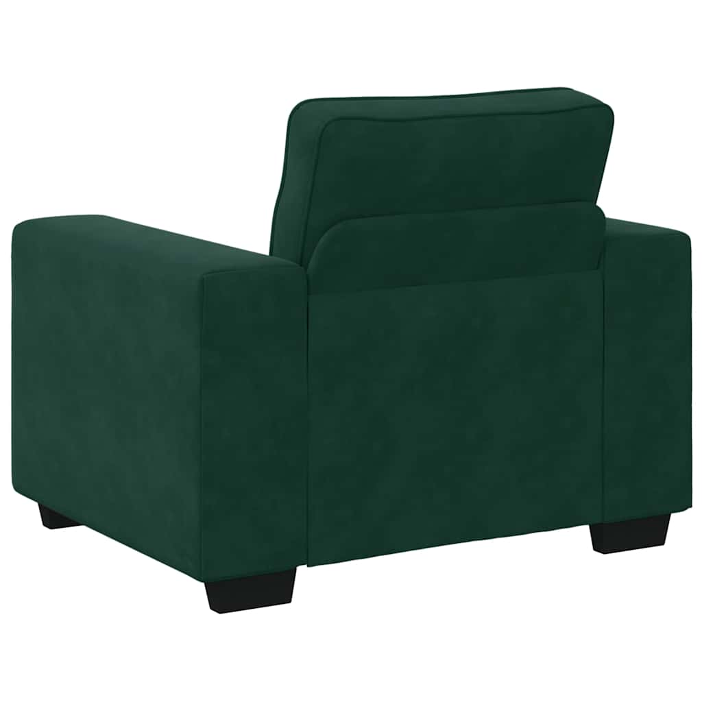 Set di Divani 3 pz con Cuscini Verde scuro in Velluto | homemem39