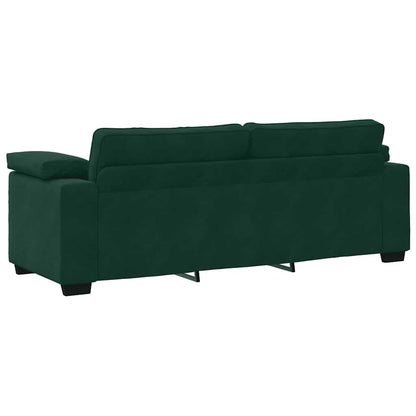 Set di Divani 3 pz con Cuscini Verde scuro in Velluto | homemem39