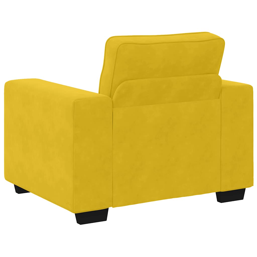 Set di Divani 3 pz con Cuscini giallo in Velluto | homemem39