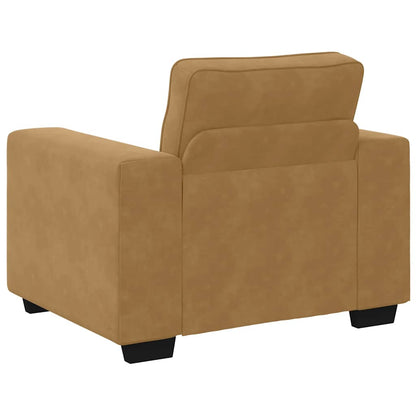 Set di Divani 3 pz con Cuscini Marrone in Velluto