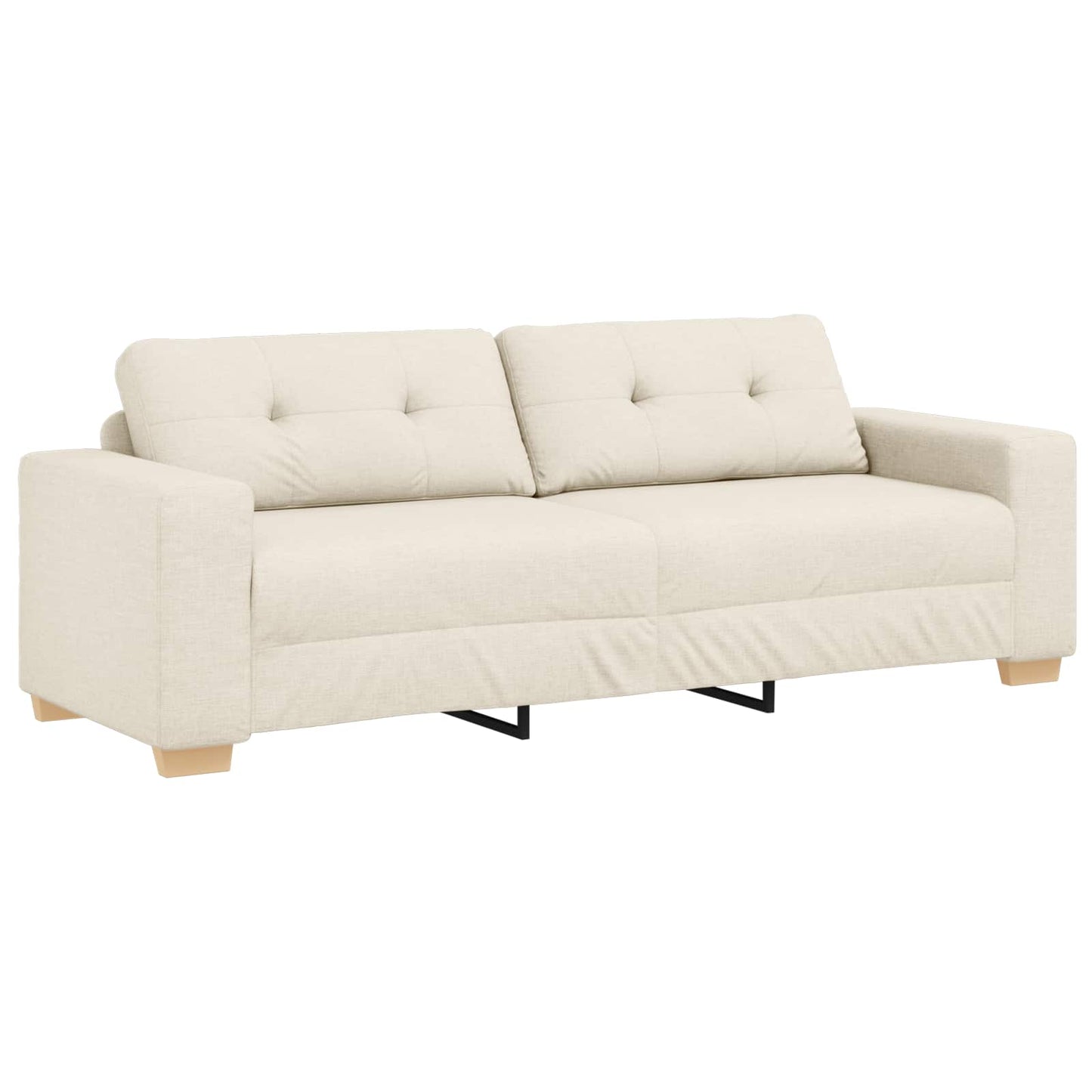 Divano 2 pcs Beige Tessuto misto lino