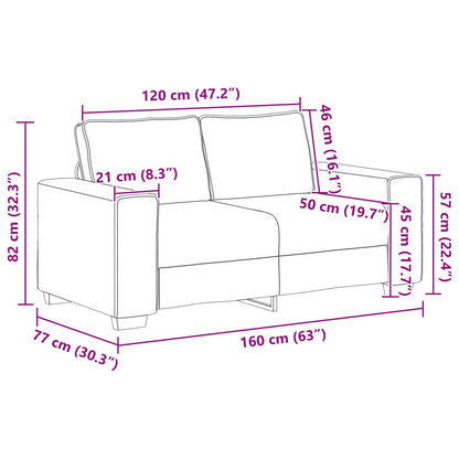 Divano 2 pz Beige Tessuto misto lino
