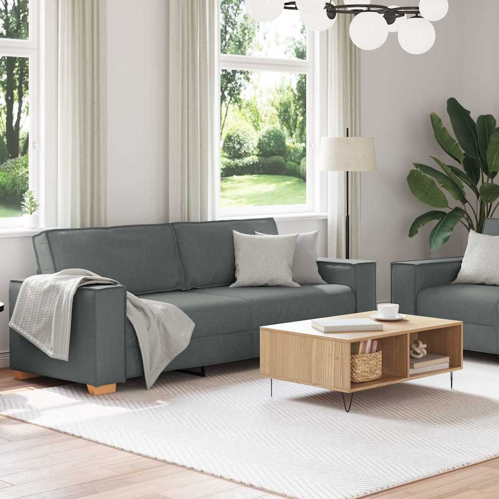 Set di Divani 2 pz con Cuscini Grigio Scuro in Tessuto - homemem39