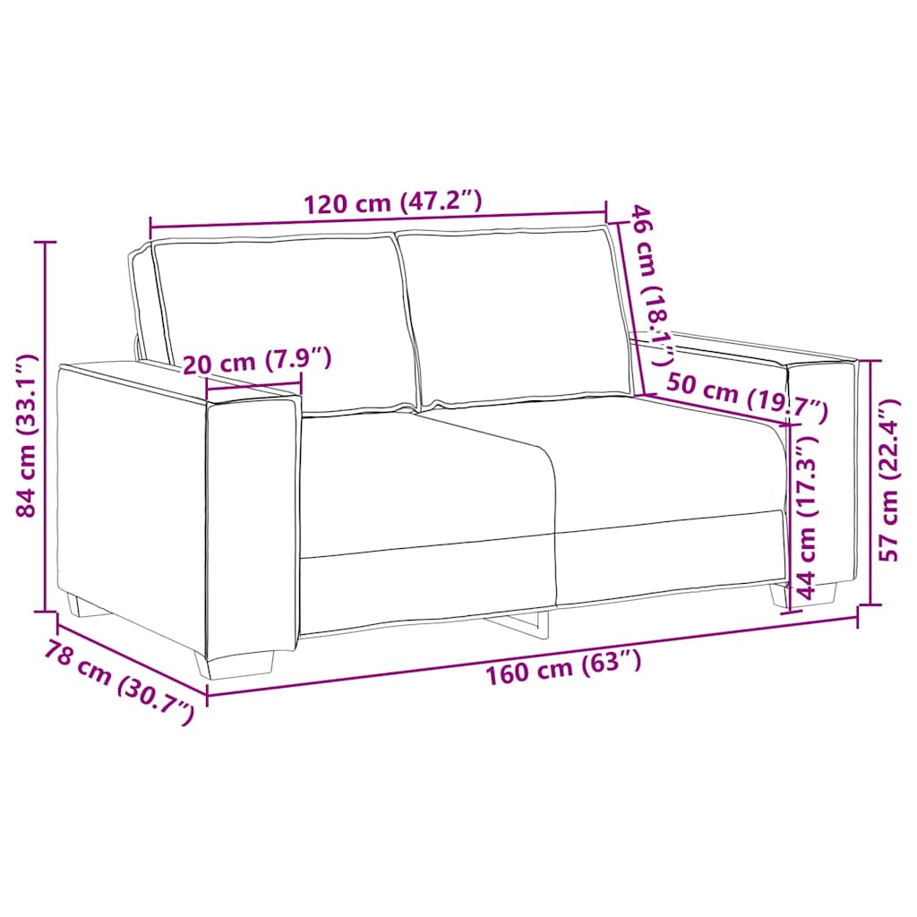 Set di Divani 2 pz con Cuscini Grigio Chiaro in Velluto