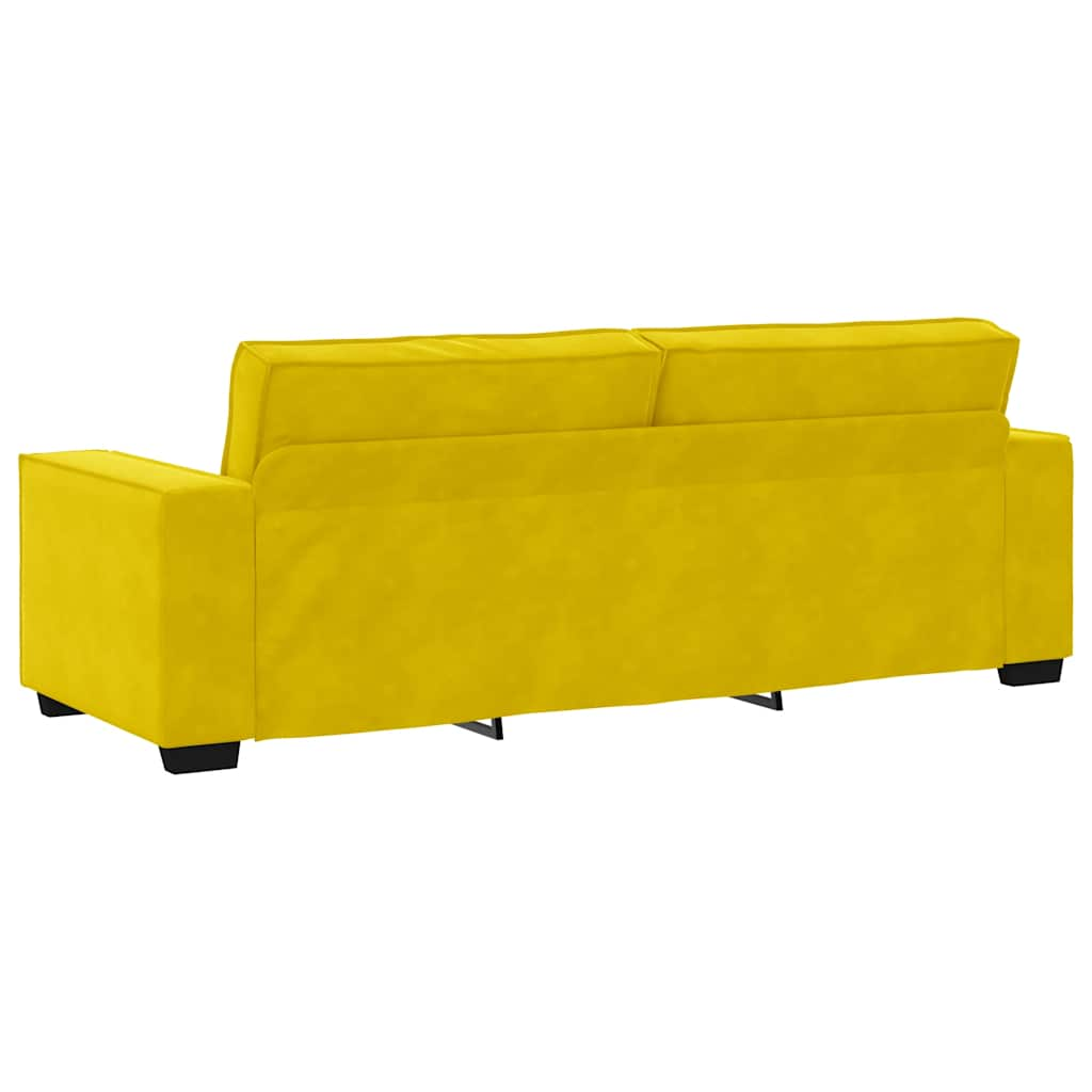 Set di Divani 2 pz con Cuscini giallo in Velluto