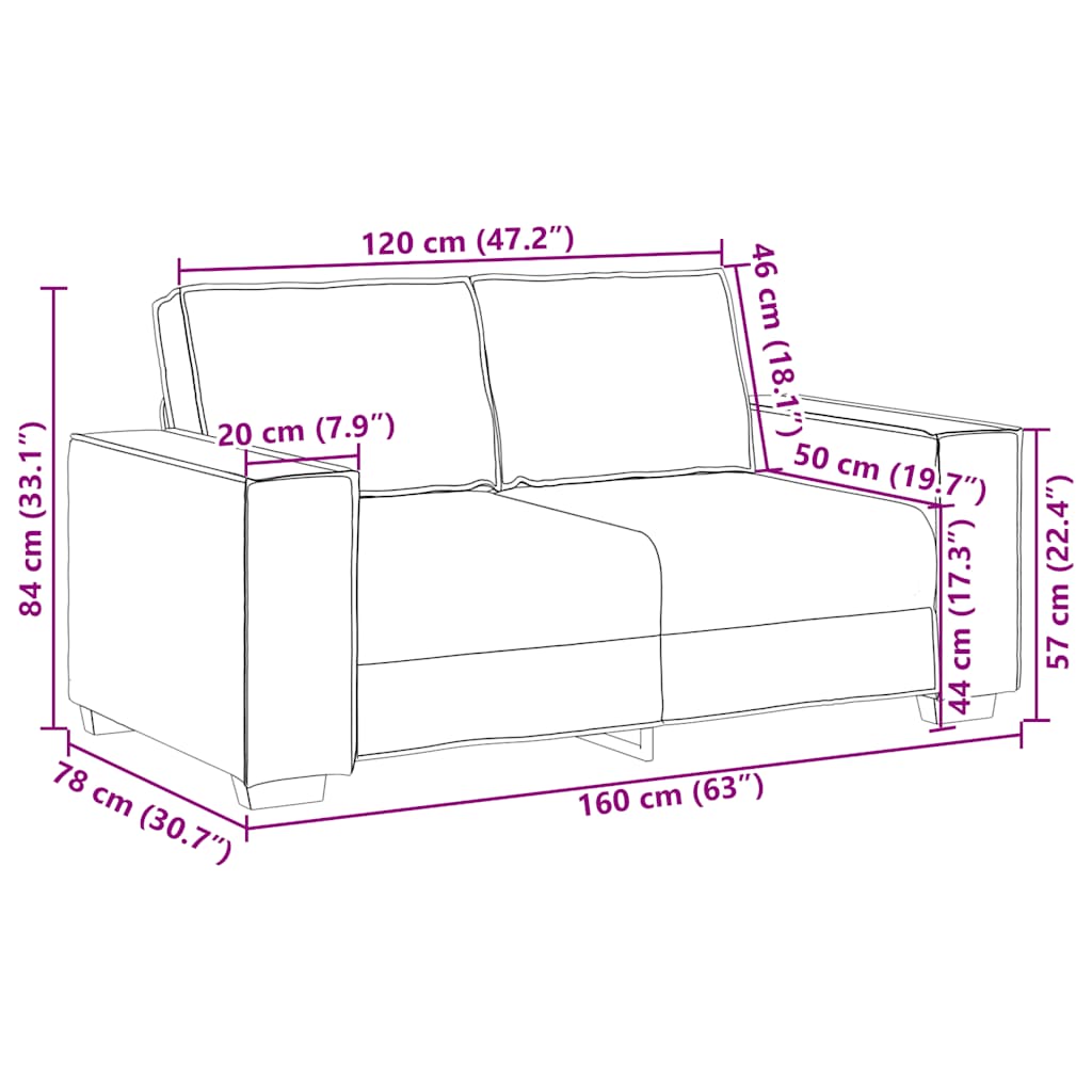 Set di Divani 2 pz con Cuscini Crema in Velluto - homemem39