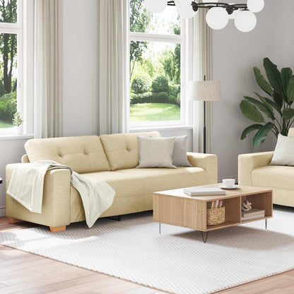 Divano 2 pcs Crema 221 x 80 x 80 cm Tessuto misto lino | homemem39