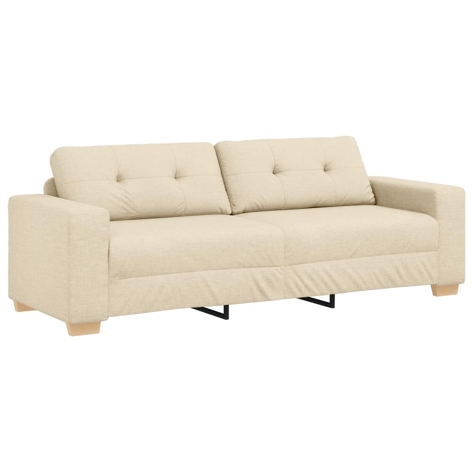 Divano 2 pcs Crema 221 x 80 x 80 cm Tessuto misto lino | homemem39