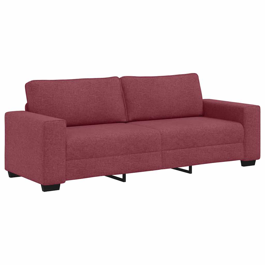 Set di Divani 2 pz con Cuscini Rosso Vino in Tessuto | homemem39