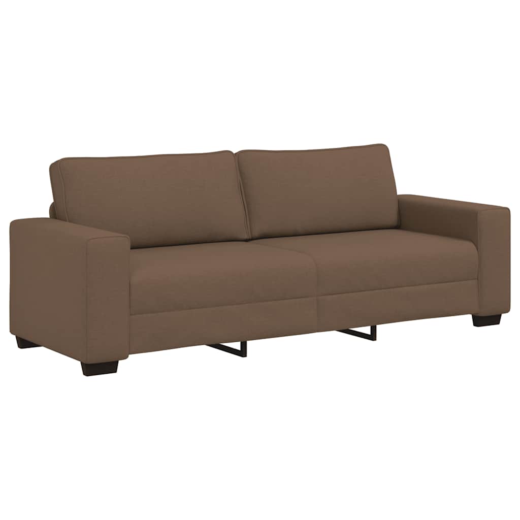 Set di Divani 2 pz con Cuscini Marrone in Tessuto | homemem39