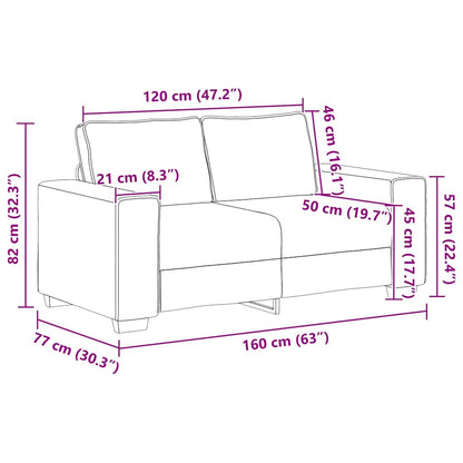 Set di Divani 2 pz con Cuscini Marrone in Tessuto | homemem39