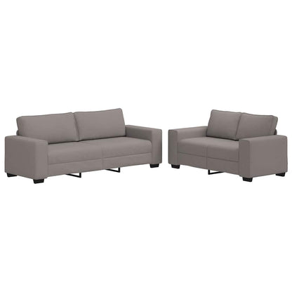 Set di Divani 2 pz con Cuscini Tortora in Tessuto | homemem39