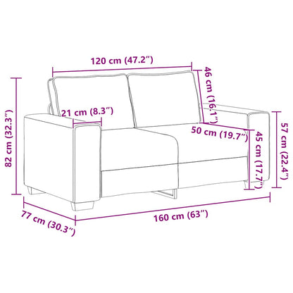 Set di Divani 2 pz con Cuscini Tortora in Tessuto | homemem39
