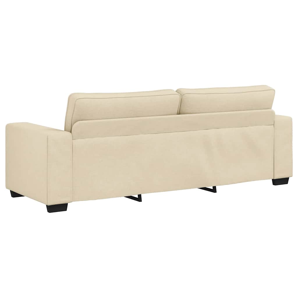 Set di Divani 2 pz con Cuscini Crema in Tessuto | homemem39