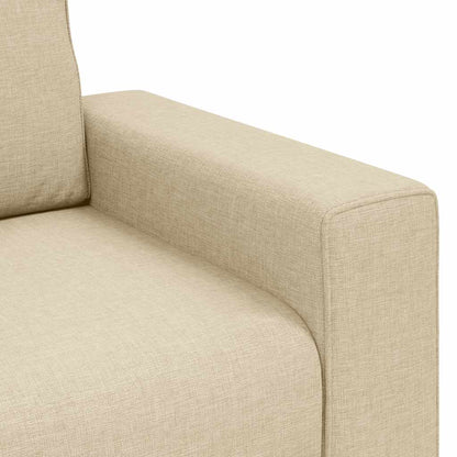 Set di Divani 2 pz con Cuscini Crema in Tessuto | homemem39