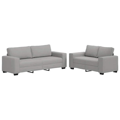 Set di Divani 2 pz con Cuscini Grigio Nuvola in Tessuto | homemem39